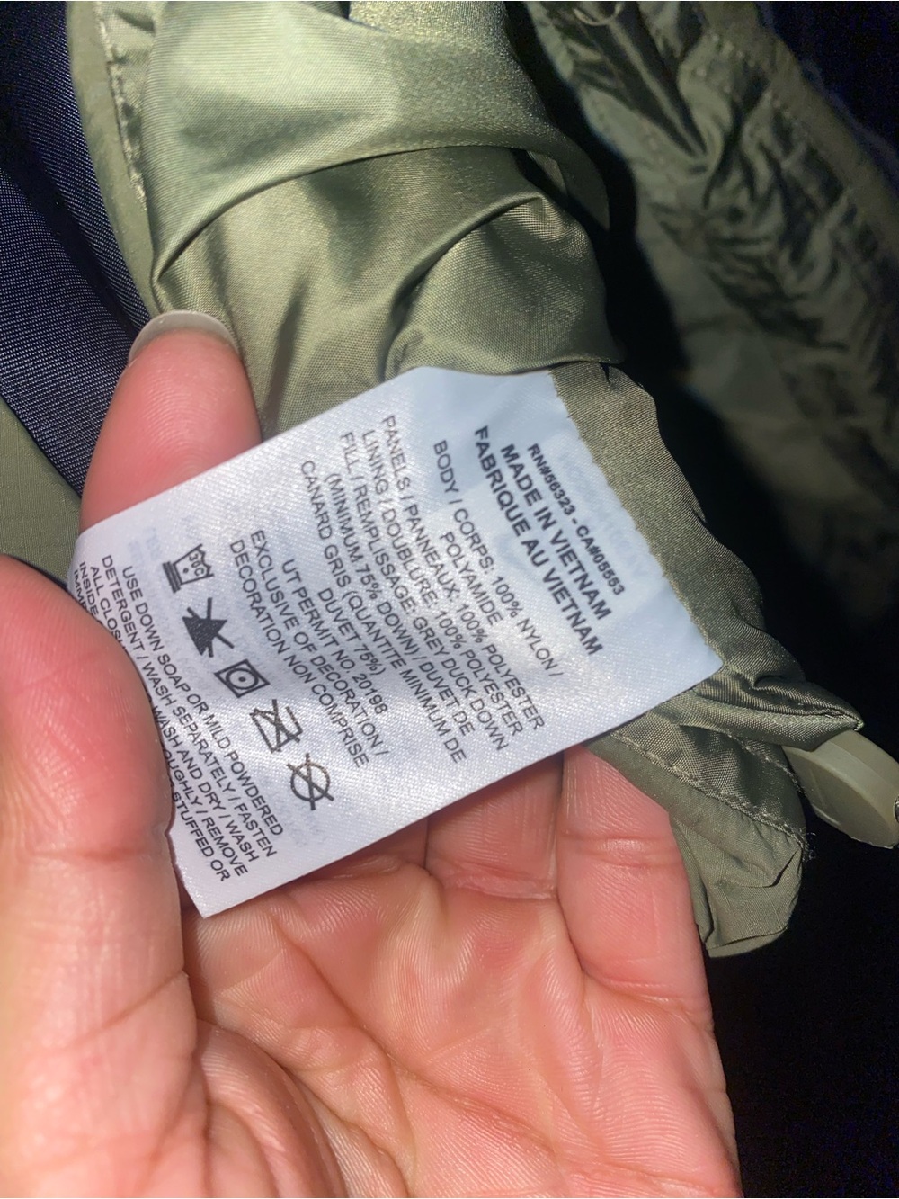 Nike Women's Sportswear Swoosh Series Oversized Down Vest - Olive/Black - Picture 11 of 11
